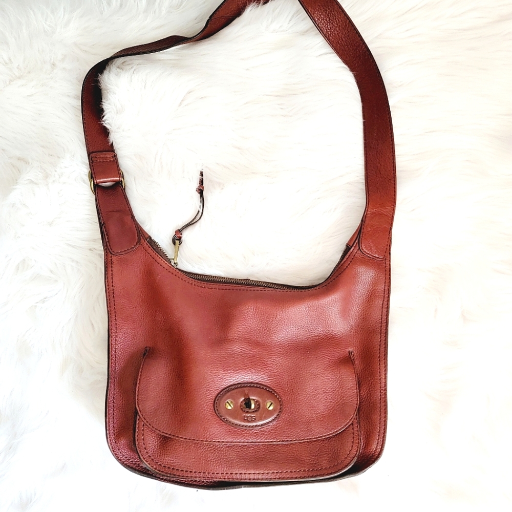 UGG Australia Leather Hobo Crossbody Bag